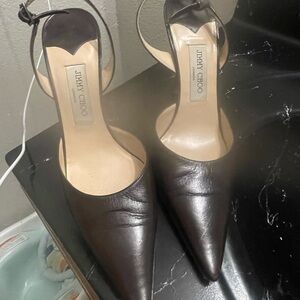Jimmy Choo Dark Brown Leather Heels
